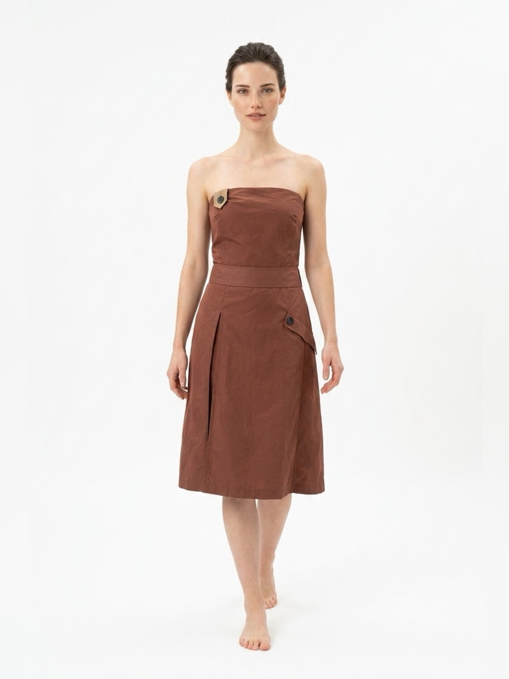Handcut by Préloved strapless dress / Anthropologie
